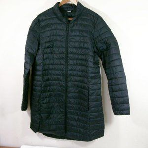 Old Navy Black Water-Resistant Quilted Zip-front Tunic Jacket Large